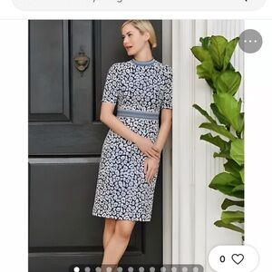 JMcLaughlin Blue & White Cheetah Print Dress